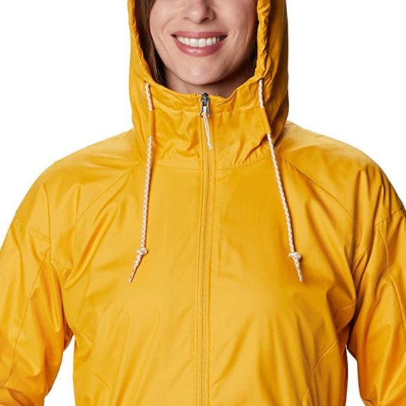 🆕 Columbia Women’s Side Hill Fleece Lined Windbreaker, Bright Gold, Medium. NWT - Picture 2 of 5